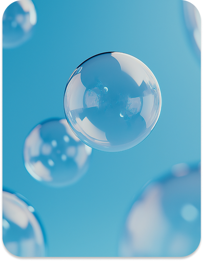 Transparent bubbles floating